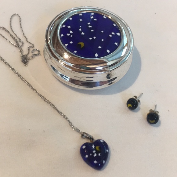 Heart Murrina necklace & earrings with box - Picture 1 of 8